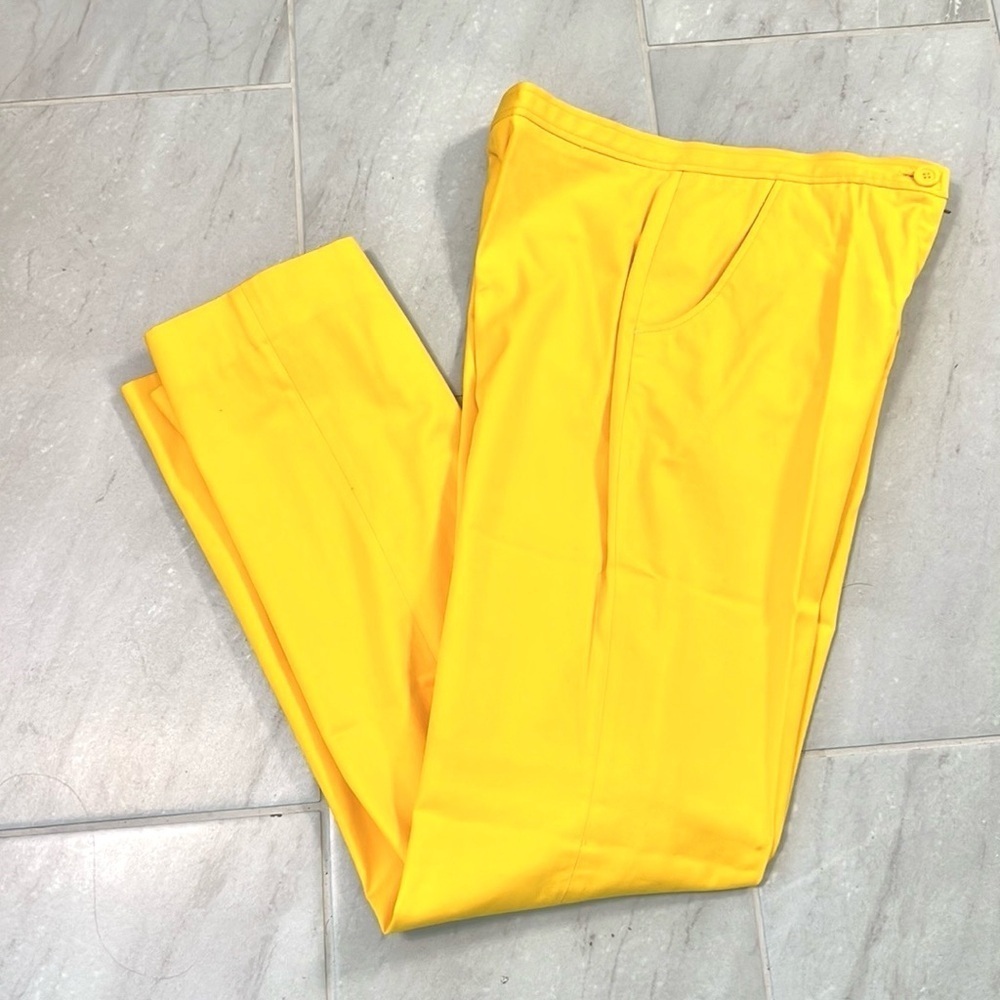 Vtg,NWT,INDUYCO Spain,Vibrant Pant,Sunshine Yellow,High-Waist,Long Lngth,Size 12 - Picture 7 of 11